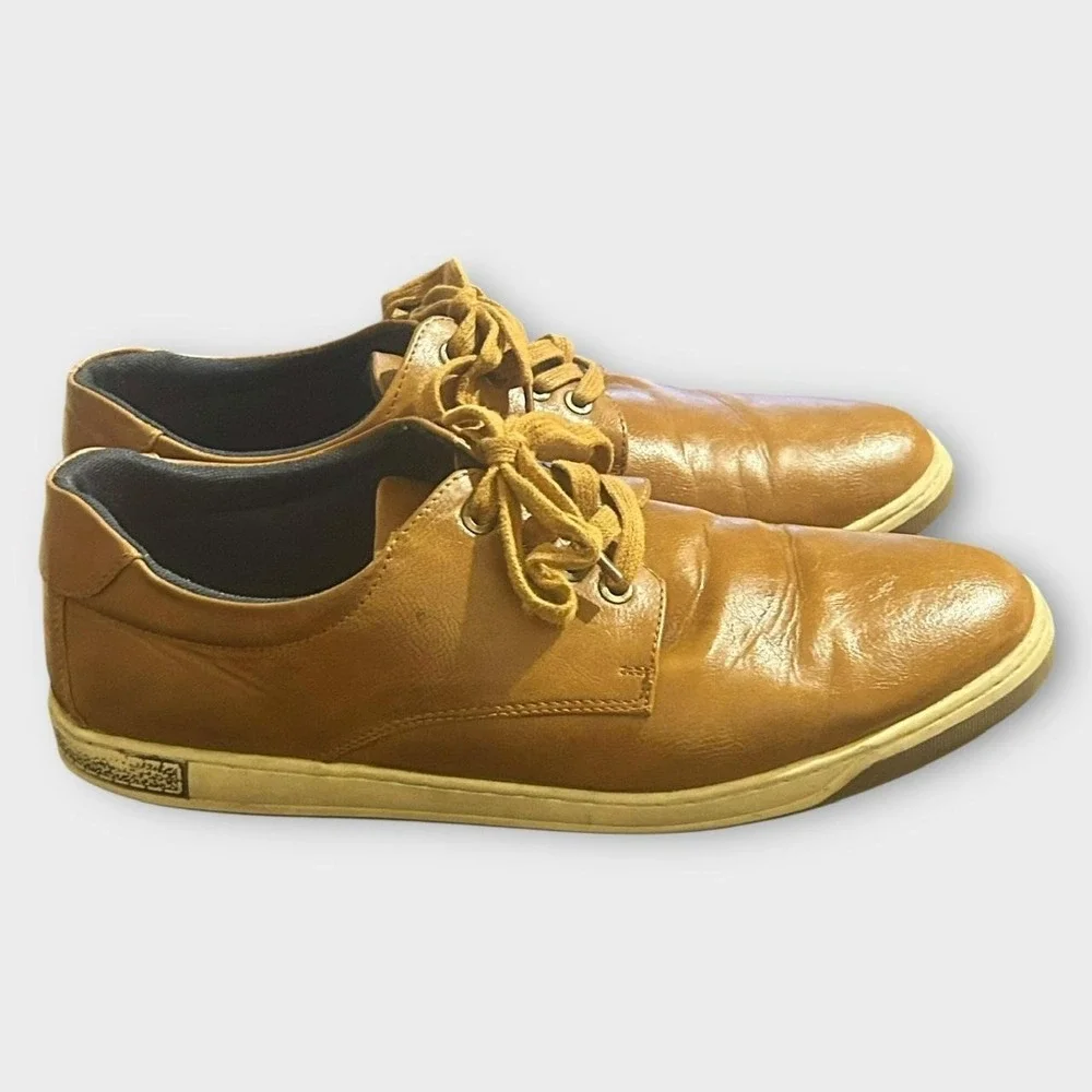 Jousen Men's Oxford Dress Shoes Brown Size 11 Casual Lace Up‎ Preowned